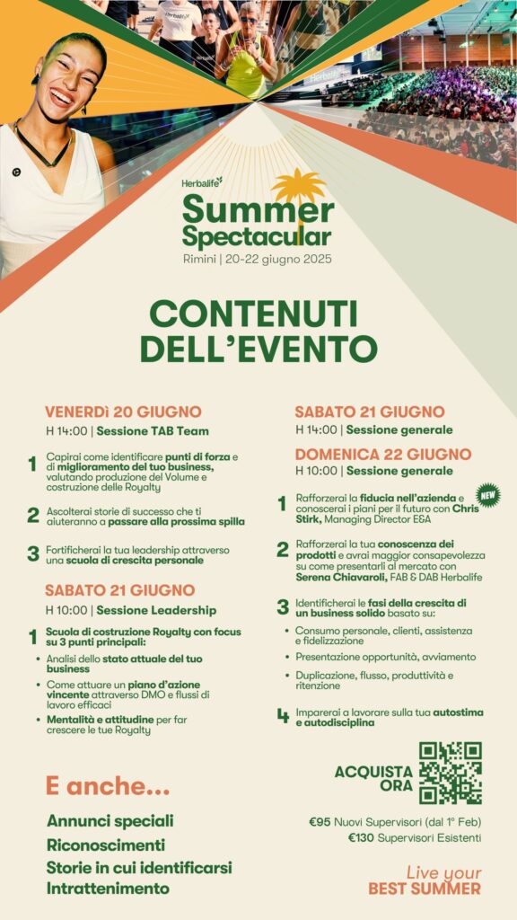 Herbalife Italian Summer Spectacular 2025 Rimini Programma